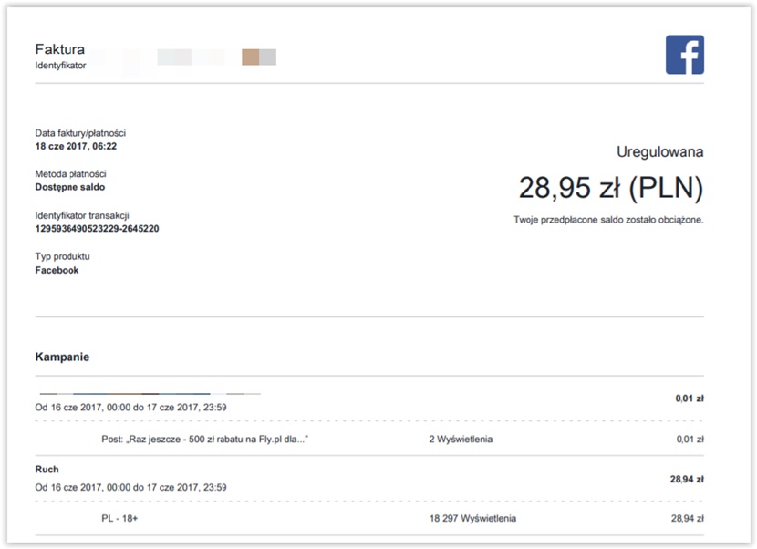 How to download invoices from Facebook step 3