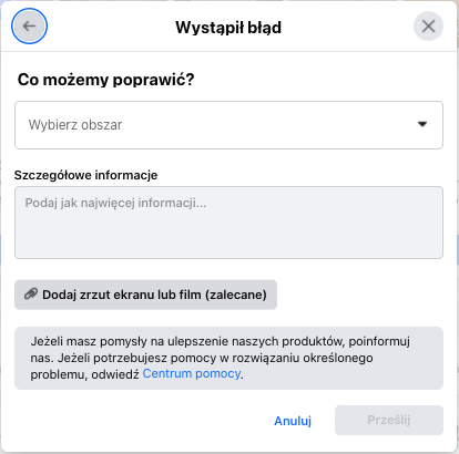 wystapil blad